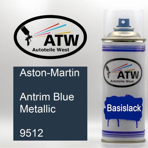 Aston-Martin, Antrim Blue Metallic, 9512: 400ml Sprühdose, von ATW Autoteile West.